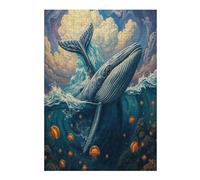 Balena Derecha Puzzle 300 Piezas Obra De Arte 3D Realista Paisaje Edificio Rompecabezas para Hombres Y Mujeres Desafío Intelectual Estera Portátil DIY Moderno 300 PCS