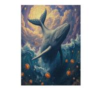 Balena Derecha Puzzle 500 Piezas Portátil Familiar Compacto Paisaje Edificio Rompecabezas 3D para Familia Desafío Intelectual Maquetas Educativas Construir 500 PCS