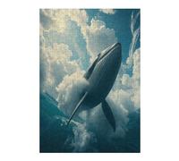 Balena Derecha Puzzles 300 Piezas Construir DIY 3D Sin Pegamento Paisaje Edificio Rompecabezas para Adultos Maquetas Educativas Aliviar Estrés Estera Portátil 300 PCS