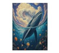 Balena Derecha Puzzles 500 Piezas Obra De Arte Colorido Paisaje Edificio Rompecabezas para Adultos Decoración Hogar Moderno DIY Creativo Desafío 500 PCS