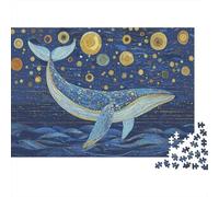 Balena en Starry Night 1000 Pieza Stock De Cartas Premium Rompecabezas Conjunto para Adultos Desafío Juego Educativo Presente Divertido Paquete De Valor 70x50cm/1000pcs