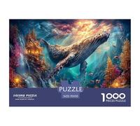 Balena Flotante Rompecabezas Imposible,desafío para Adultos Cascadas Bosque 1000 Piezas Obra De Arte De Juego De para Adultos, Regalos A Partir De 14 Años 70x50cm/1000pcs