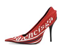BALENCIAGA CREPE KNIFE 110 ZAPATOS DE TACÓN JERSEY RUCHED LOGO 37