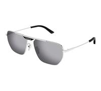 Balenciaga Hombre Balenciaga BB0298SA 003 Gafas de sol Metal Plata Plata Cuadrada Reflejado Flash