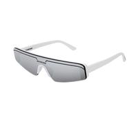 Balenciaga Unisex BB0003S 002 Gafas de sol Acetato Blanco Plata Máscara Normal Espejo
