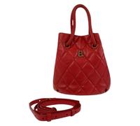 Balenciaga Vintage- Pre-owned Leather B Bucket Bag Red 2way- Pre-owned- Mujer- Rojo- ONE SIZE- Pre-owned Leather B Bucket Bag Red 2way