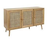 Bali Aparador (L x An x Al: 39 x 115 x 70 cm, Marrón, Número de puertas: 3 ud., Con ratán trenzado)