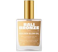 BALI BRONZE Golden Glow Oil - Aceite corporal y capilar con partículas doradas - Aceite de secado nutritivo con aceite de coco, girasol y ricino - Brillo para piel y cabello - 50 ml