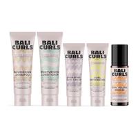 Bali Curls Curl Travel Kit 4-piezas set - tamaños de viaje para rizos definidos y saludables - champú, acondicionador, crema para rizos y gel definidor - set compacto para el cuidado en