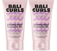 BALI CURLS Strong Hold Flaxseed Gel - Gel de linaza extra fuerte para scrunch y rizos definidos - Sujeción duradera y brillo natural - Adecuado para método rizado - 150 ml (Paquete de 2)