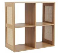 HOME DECO FACTORY - HD0244 Estantería Modular 4 Compartimentos de Madera - Diseño Aireado y Práctico, Optimiza Espacio, Dimensiones 66 x 32 x 66 cm, Marrón