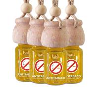 Bali fragancias Pack de 4 Ambientadores de coche ANTITABACO 6 ml 0% alcohol, absorbe el mal olor de tu vehículo