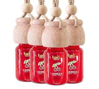 Bali fragancias Pack de 4 Ambientadores de coche CEREZA 6 ml 0% alcohol, absorbe el mal olor de tu vehículo