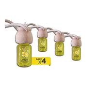 Bali fragancias Pack de 4 Ambientadores de coche LIMÓN 6 ml 0% alcohol, absorbe el mal olor de tu vehículo