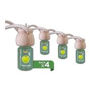 Bali fragancias Pack de 4 Ambientadores de coche MANZANA 6 ml 0% alcohol, absorbe el mal olor de tu vehículo