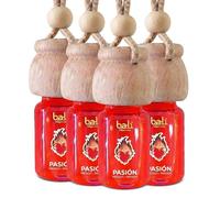 Bali fragancias Pack de 4 Ambientadores de coche PASIÓN 6 ml 0% alcohol, absorbe el mal olor de tu vehículo