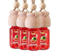 Bali fragancias Pack de 4 Ambientadores de coche SANDÍA 6 ml 0% alcohol, absorbe el mal olor de tu vehículo