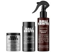 Bali Gents Styling Heroes Bundle - Set de peinado para hombres con pasta mate, polvo de estilismo y spray de sal marina - Sujeción, volumen y textura - 100 ml + 10 g + 175 ml