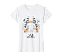 Bali Indonesia Balinese Split Gate Puesta del Sol Isla Tropical Camiseta gráfica económica