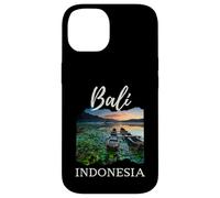 Bali Indonesia Tamblingam Lake Barcos de madera Niños Papás Hombres Carcasa para iPhone 14