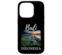 Bali Indonesia Tamblingam Lake Barcos de madera Niños Papás Hombres Carcasa para iPhone 14 Pro