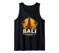 Bali Indonesia Templo Puesta del Sol Tropical Isla Diseño Camiseta sin Mangas