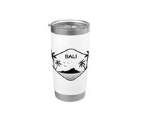 Bali Isla Palmeras Olas Aves Marinas Regalo Recuerdo Ubud Vaso térmico de acero inoxidable de doble pared