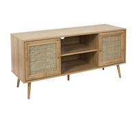 Bali Mueble para TV (L x An x Al: 39 x 115 x 56,5 cm, Marrón, Con ratán trenzado)