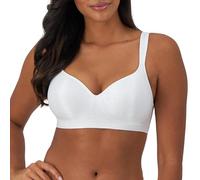Bali Wireless Df3463, Comfort Revolution Full-Coverage Wirefree, Moisture-Wicking Bra Sujetador de Cobertura Completa, Opaco, Zag Blanco, 90C para Mujer