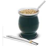 balibetov Mate Argentino - Kit Vaso para Mate de Doble Pared de Acero Inoxidable, incluye dos Bombillas y cepillo para Limpiar la Bombilla, resistente y elegante