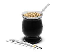 balibetov Mate Argentino - Kit Vaso para Mate de Doble Pared de Acero Inoxidable, incluye dos Bombillas y cepillo para Limpiar la Bombilla, resistente y elegante