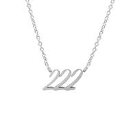 Balilou Pulsera con números de ángel, cadena espiritual, amuleto de la suerte, talismán - 222, 222, Acero inoxidable