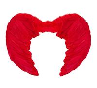 Balinco Alas de ángel | Alas de Cupido | Alas de Plumas | Alas de Diablo como Accesorio para señoras Disfraz Halloween | Carnaval | Mottoparty (Rojo)