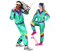 Balinco Chándal Premium 80s & 90s Retro I Assianzug I Disfraz I Gangster I Prolet I Mal Gusto I Assi I Hombre I Mujer I Lema I Carnaval I Fasching (Menta I Morado I Amarillo, XL)