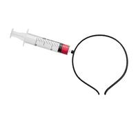 Balinco Diadema de Halloween Con Jeringa Sangrienta en la Cabeza, Accesorio para el Pelo Zombi y Terror, Artículo de Broma Con Sangre