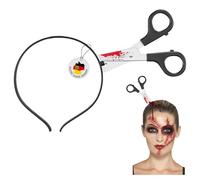 Balinco Diadema de Halloween con tijeras sangrientas para mujeres y niñas - Tijeras sangrientas realistas en la cabeza accesorio para el pelo para disfraz de zombi, broma, cosplay y carnaval