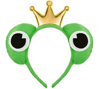 Balinco Diadema Rana con Corona | Diadema Rey Rana | Ojos de Rana | Diadema Rana Loca como Accesorio para el Perfecto Disfraz de Rana Adulto