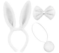 Balinco Disfraz de conejo para mujer, conjunto sexy, color blanco, disfraz de conejo para mujer