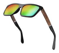 Balinco Gafas de sol polarizadas hechas a mano con lentes rectangulares y patillas bamb adecuadas para hombres mujeres protegen los rayos UV o reflejos en un prctico set accesorios