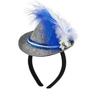 Balinco Mini sombrero Seppel | Sombrero Tirolés | Sombrero Seppl | Diadema | Oktoberfest | Fiesta | Disfraz | Mujeres y Hombres (Azul)