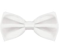 Balinco Pajarita de seda con gancho Noble - ya atada y ajustable en longitud - más de 25 colores para elegir (Blanca)