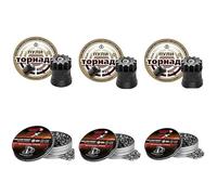 Balines Kvintor Tornado y Gamo 10X Hollow Point Calibre 4.5mm | Kit con 6 Cajas de perdigones (de diábolo e híbridos) para escopetas, carabinas y Pistolas de Aire comprimido