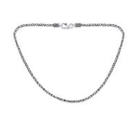 Balinesa Hecho A Mano Fuerte 3 Mm De Espesor Oxidado .925 Plata Esterlina Bizantina Bali Collar De Cadena Para Las Mujeres 18 Pulgadas De Indonesia S Gancho Hecho En Tailandia