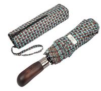 Balios Paraguas plegable con mango de madera real, apertura y cierre automático, con dosel ventilado, S