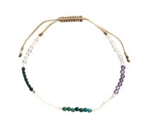 BALIPURA 2 MM CUENTAS PEQUENAS Pulsera Aura Nacimiento - Amatista, Cuarzo rosa, Piedra de la luna, Malaquita, Crisocola y Cuarzo cristal. Cuentas de plata solidas 925 Hecho a mano en Bali