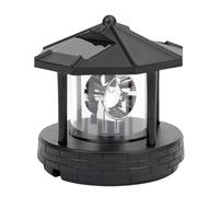 Baliza de faro solar - Iluminación LED giratoria de 360 grados con sensor de anochecer automático Construcción de resina impermeable, luz de navegación decorativa | Patio Patio Césped Balcón Acento