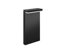 Baliza de jardín led exterior bustan 40 cm 1000 lm acero inoxidable negro resistencia ip44 interruptor con temporizador