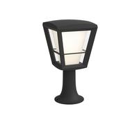 Baliza de jardín led exterior econic 32.2 cm 1140 lm acero inoxidable negro resistencia ip44 interruptor con temporizador