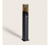 LEDKIA LIGHTING Baliza de Pie Exterior 60cm Aluminio con Sensor PIR Pelly Negro E27