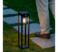 Baliza de Pie Exterior Solar LED 2W 40cm Aluminio con Sensor de Movimiento